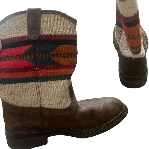 Double H Men's 11 M Blanket Aztec Western Blanket Mexico Cowboy Leather Boots - Picture 5 of 11
